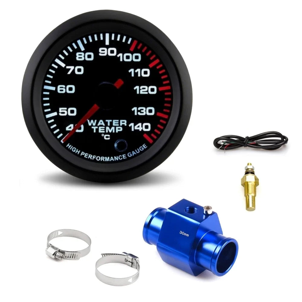 52mm Car Water Temp Gauge with Alarm and 7 Color Backlight | Universal 12V