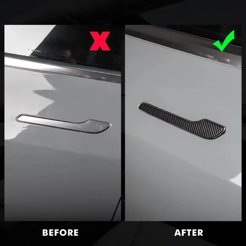 Car Door Handle Sticker For Tesla Model 3/Y/YL Highland Model Y Juniper Protector Wrap Paste ABS Modification Accessories 4PCS MyPetiteCar.com
