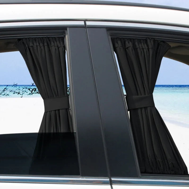 2pcs 50cm Car Sun Shade Side Window Curtain | Foldable UV Protection Auto Accessories MyPetiteCar.com