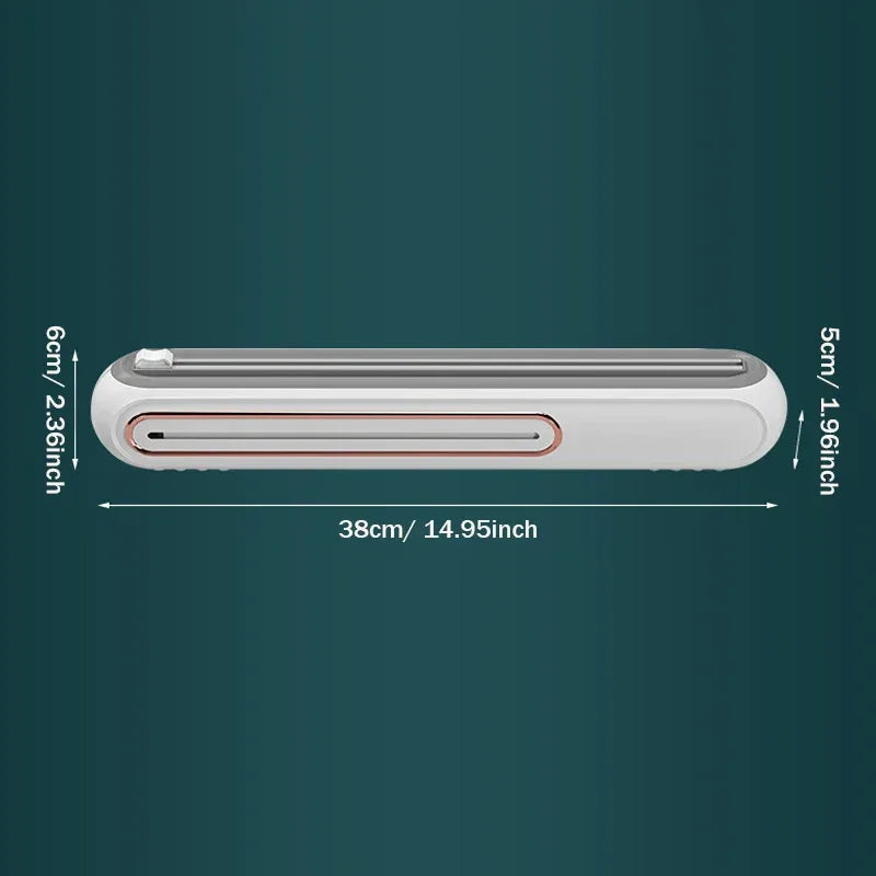 Magnetic Refillable Plastic Wrap Dispenser With Cutter, Tin Aluminum