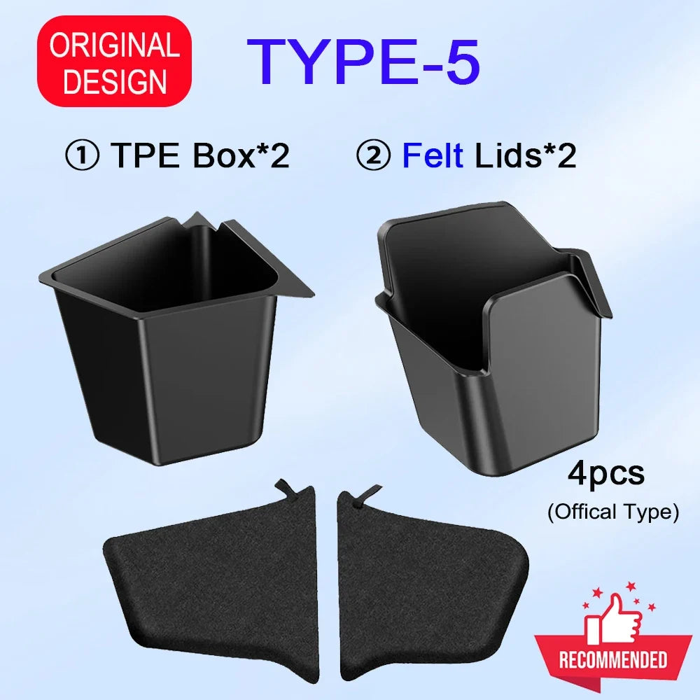 2025 2026 Model Y Juniper Rear Trunk Storage Bins for Tesla Model Y Juniper Trunk Mat Cargo Liner Side Box Organizer Accessories MyPetiteCar.com