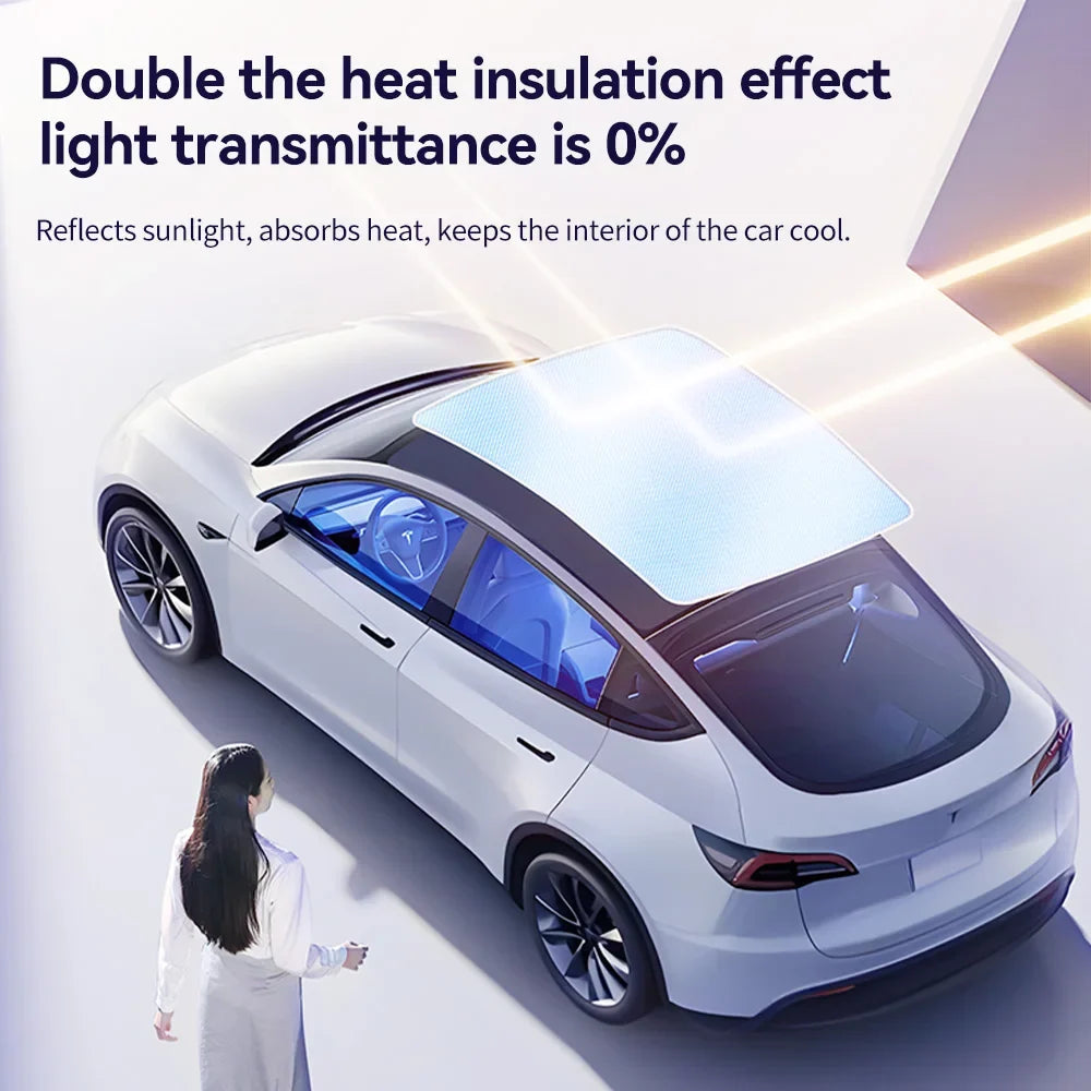 YZ Magnetic Sun Shade for Tesla Model 3 Y Highland Juniper 2021-2025 | Glass Roof Sunshade Front Rear Sunroof Skylight
