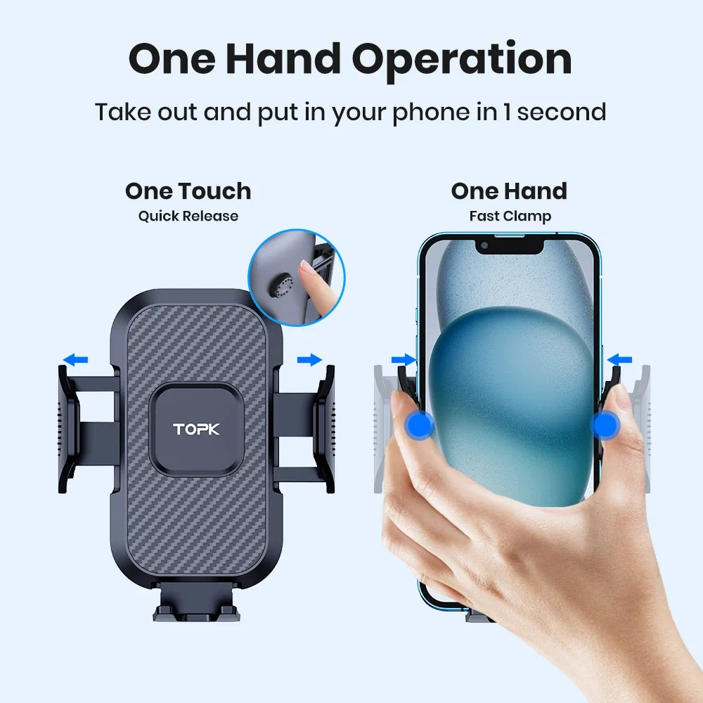 TOPK Car Phone Holder Mount | Air Vent Upgrade Auto-Locking Hook Clip MyPetiteCar.com