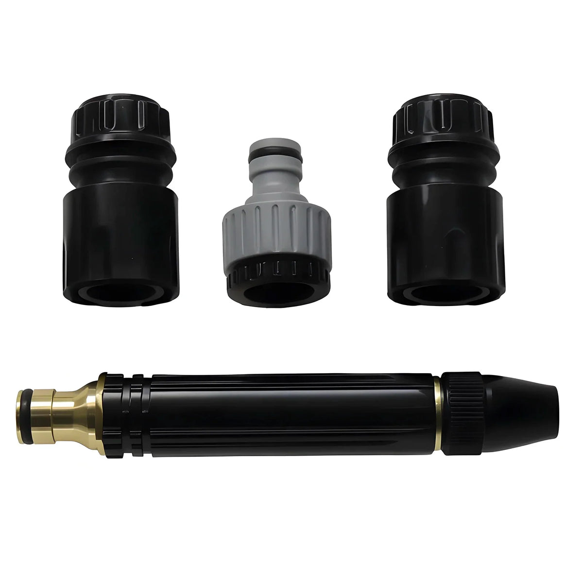 4-Piece Adjustable Car Wash Water Gun Set | High Pressure Metal Spray Nozzle