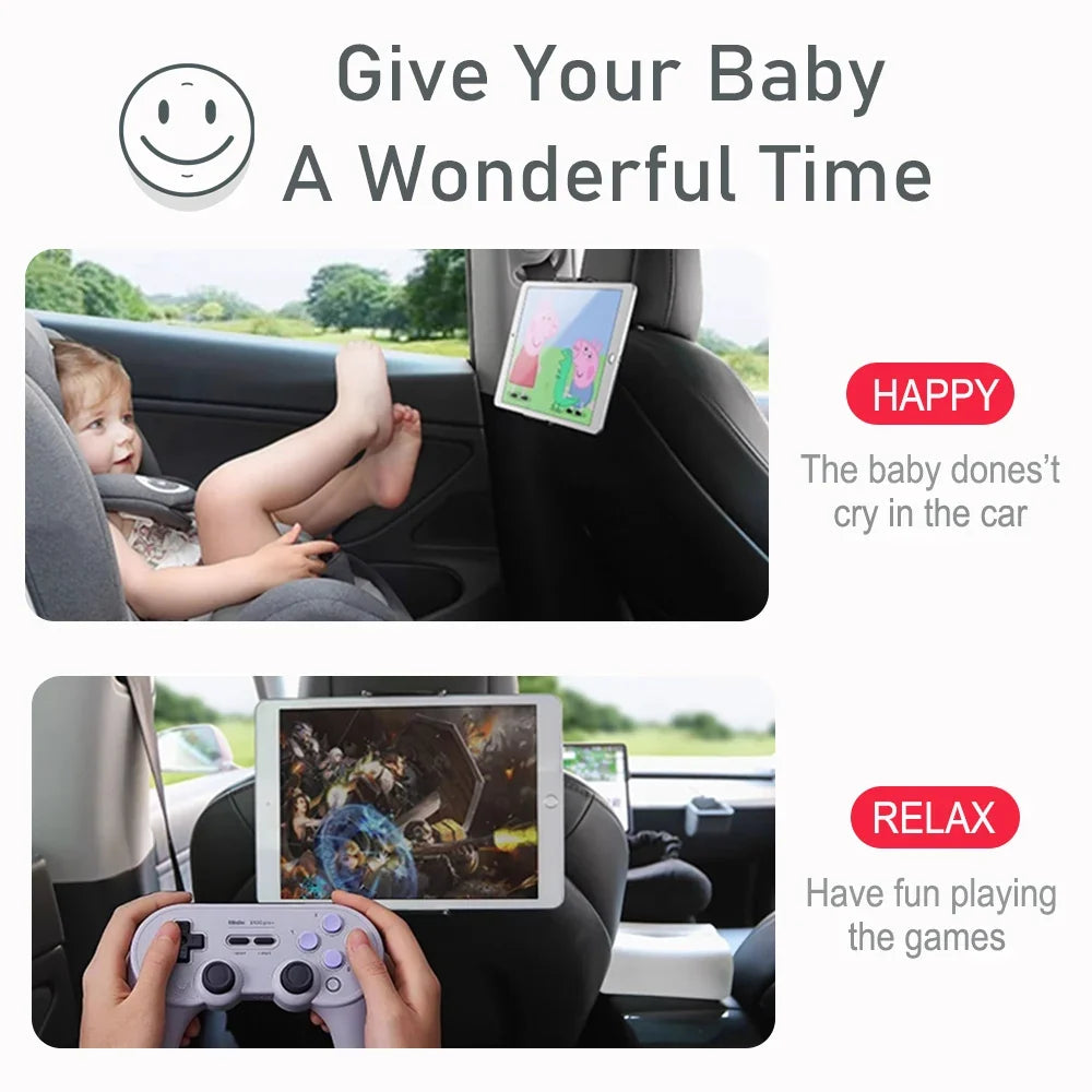 Headrest Tablet Holder for Tesla Model 3 Y Juniper | Back Seat Phone Mount with 360° Stand MyPetiteCar.com