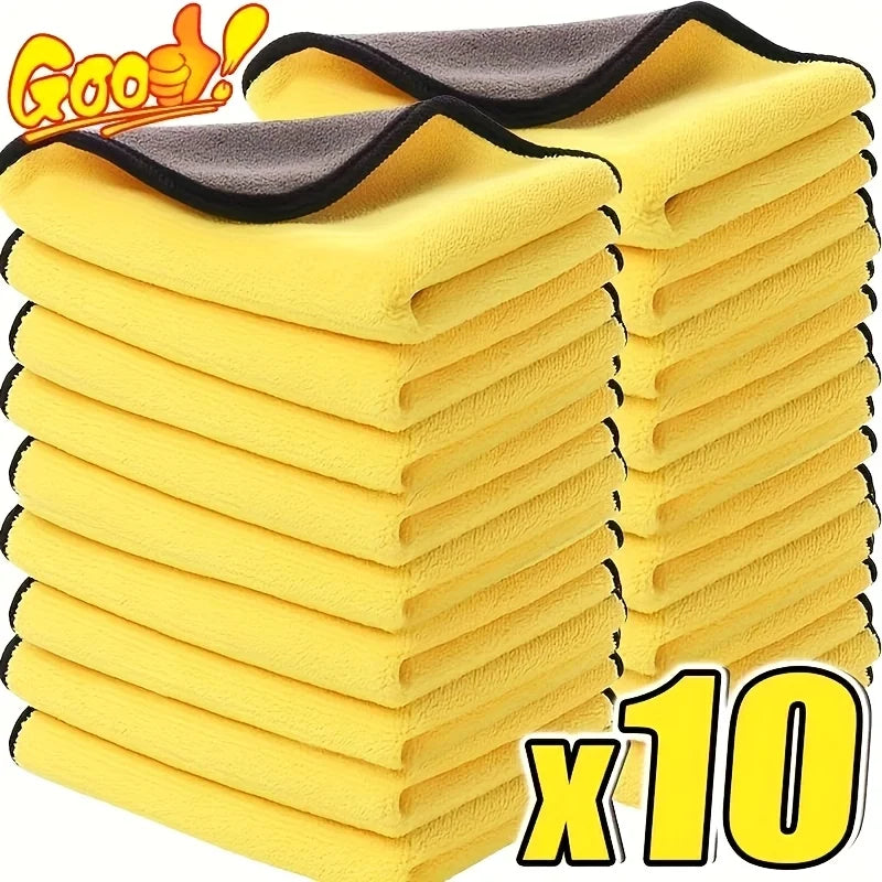 3/5/10Pcs Car Wash Microfiber Towel | High Absorbency Car Cleaning Drying Cloth MyPetiteCar.com
