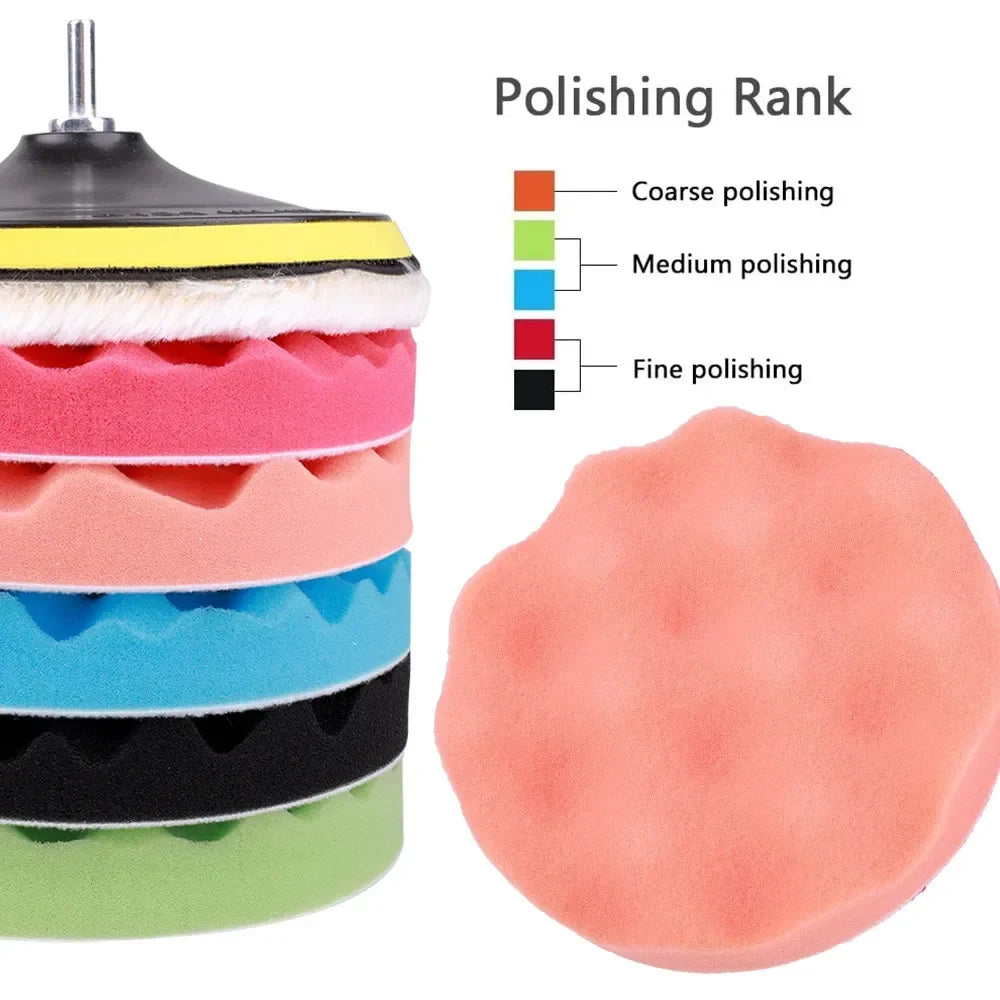 8Pcs 3/5/7 Inch Car Polishing Kit | Self-Adhesive Buffing and Waxing Pad Set with Drill Adapter MyPetiteCar.com