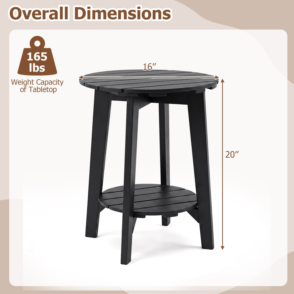 2-Tier Eucalyptus Wood Outdoor Side Table Set of 2 DirectDeals