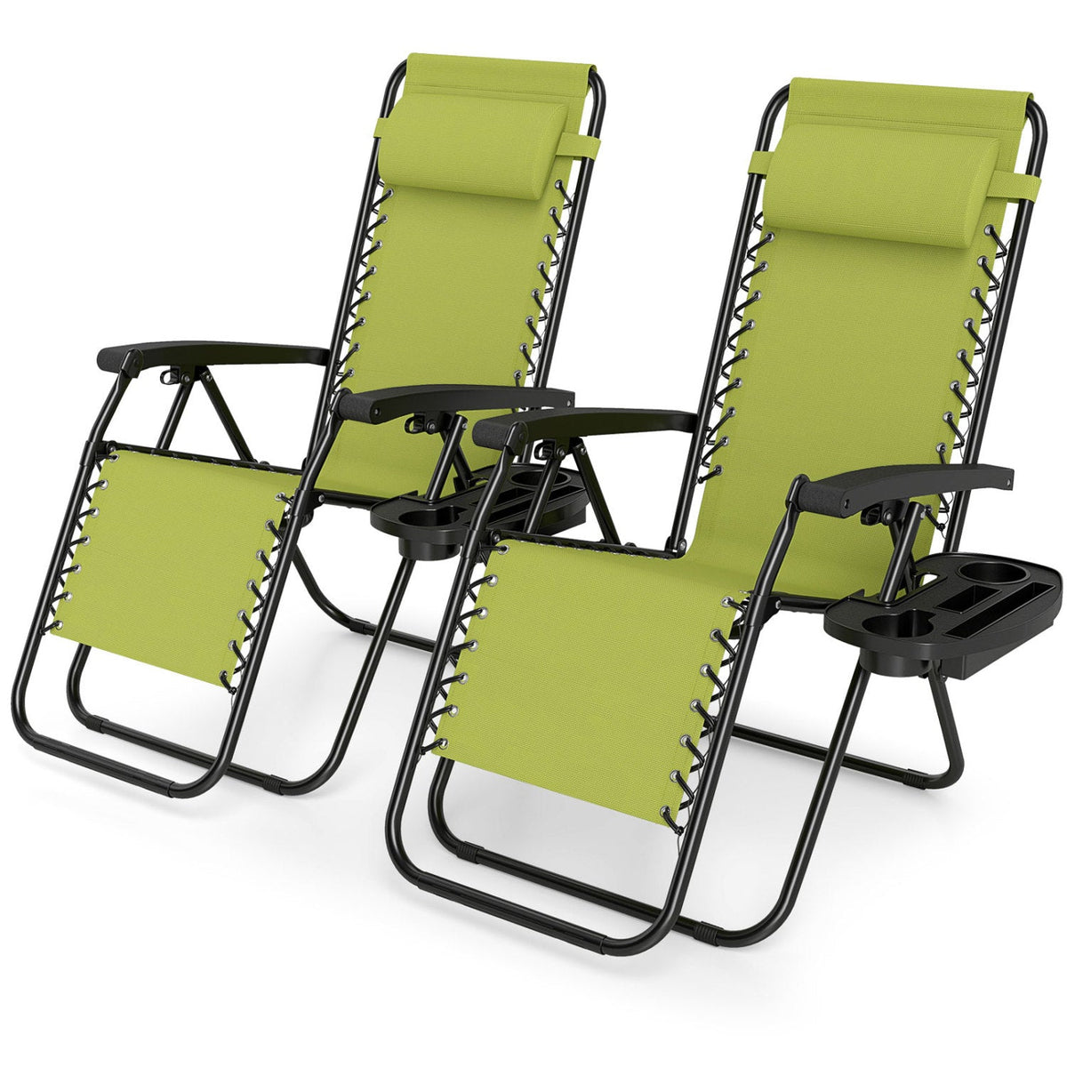 Zero Gravity Lounge Chairs Set of 2 with Cup Holders DirectDeals