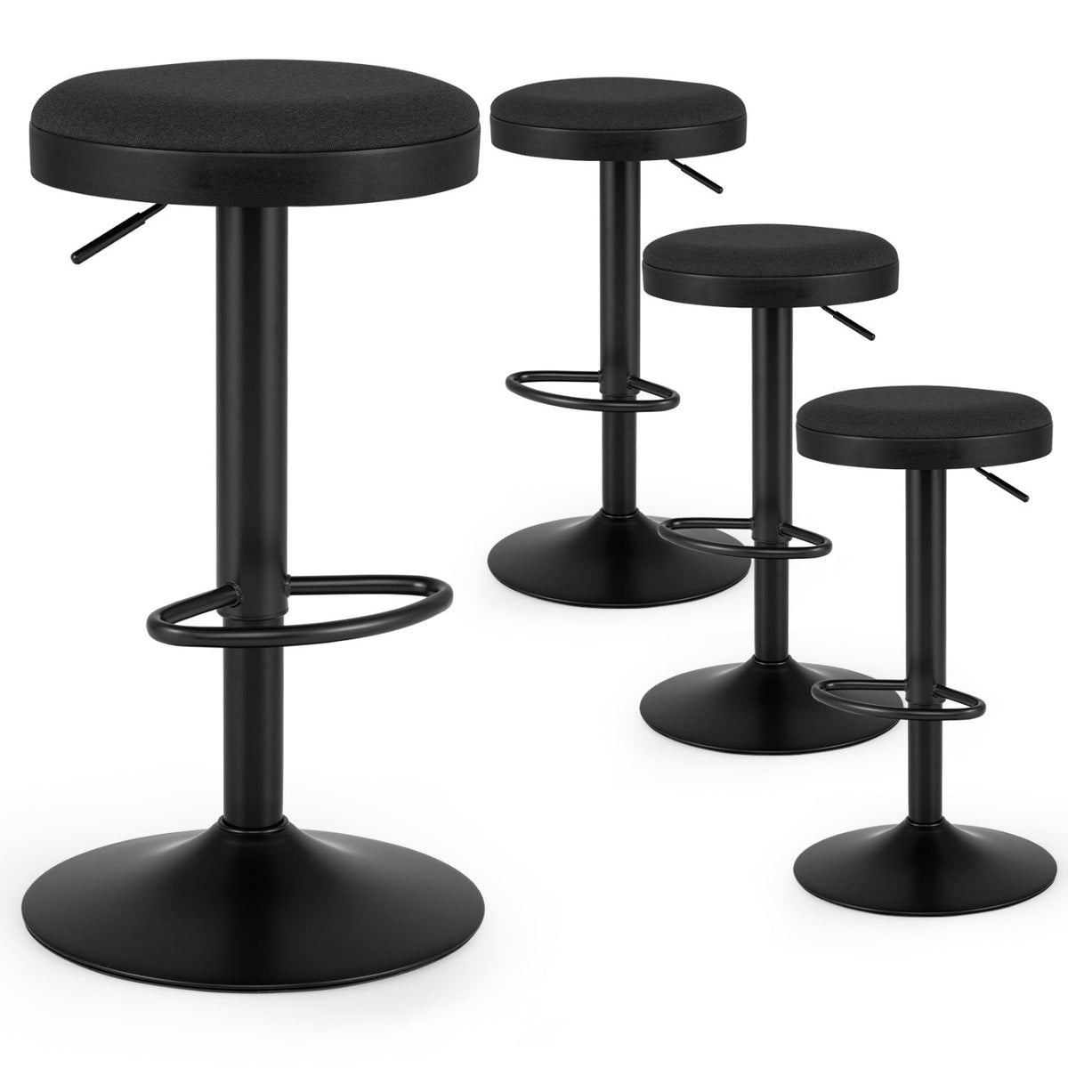 Adjustable Swivel Bar Stools Set of 4 with Padded Seats DirectDeals