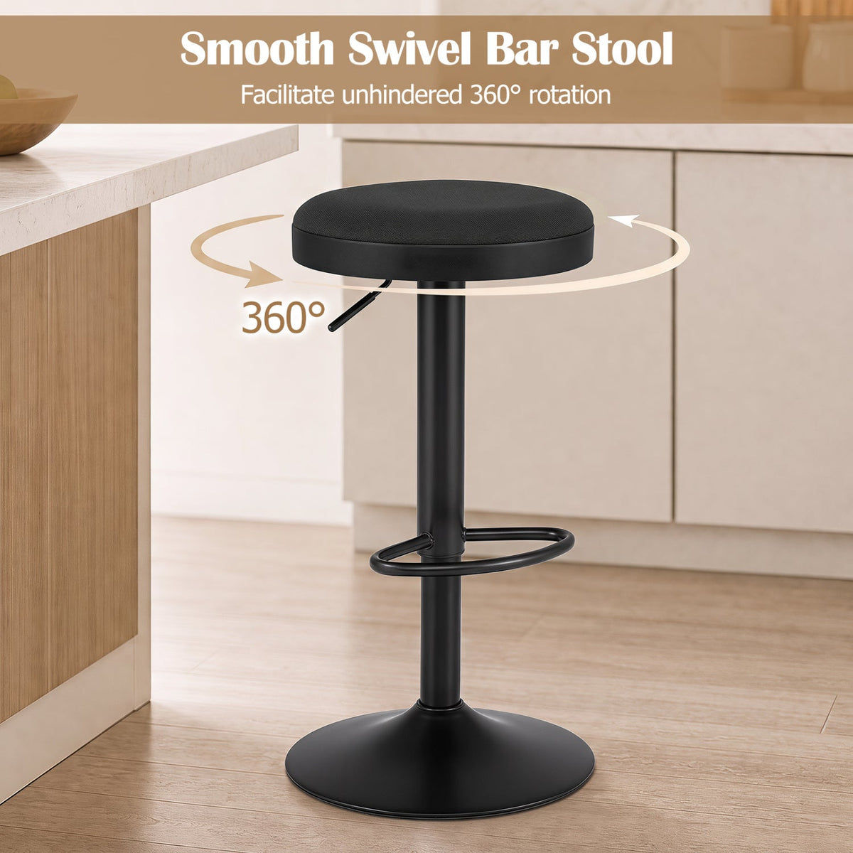 Adjustable Swivel Bar Stools Set of 4 with Padded Seats DirectDeals
