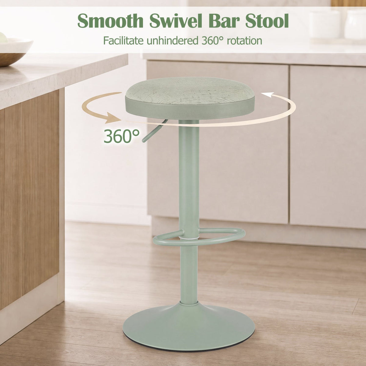 Adjustable Swivel Bar Stools Set of 4 with Padded Seats DirectDeals
