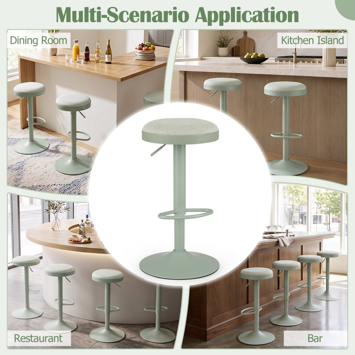 Adjustable Swivel Bar Stools Set of 4 with Padded Seats DirectDeals