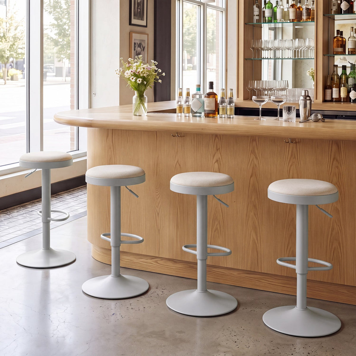 Adjustable Swivel Bar Stools Set of 4 with Padded Seats DirectDeals