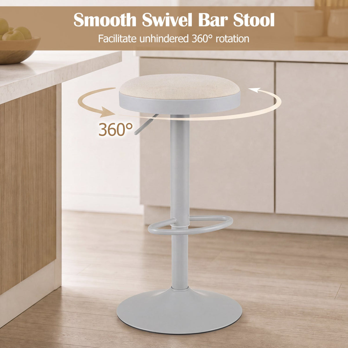 Adjustable Swivel Bar Stools Set of 4 with Padded Seats DirectDeals