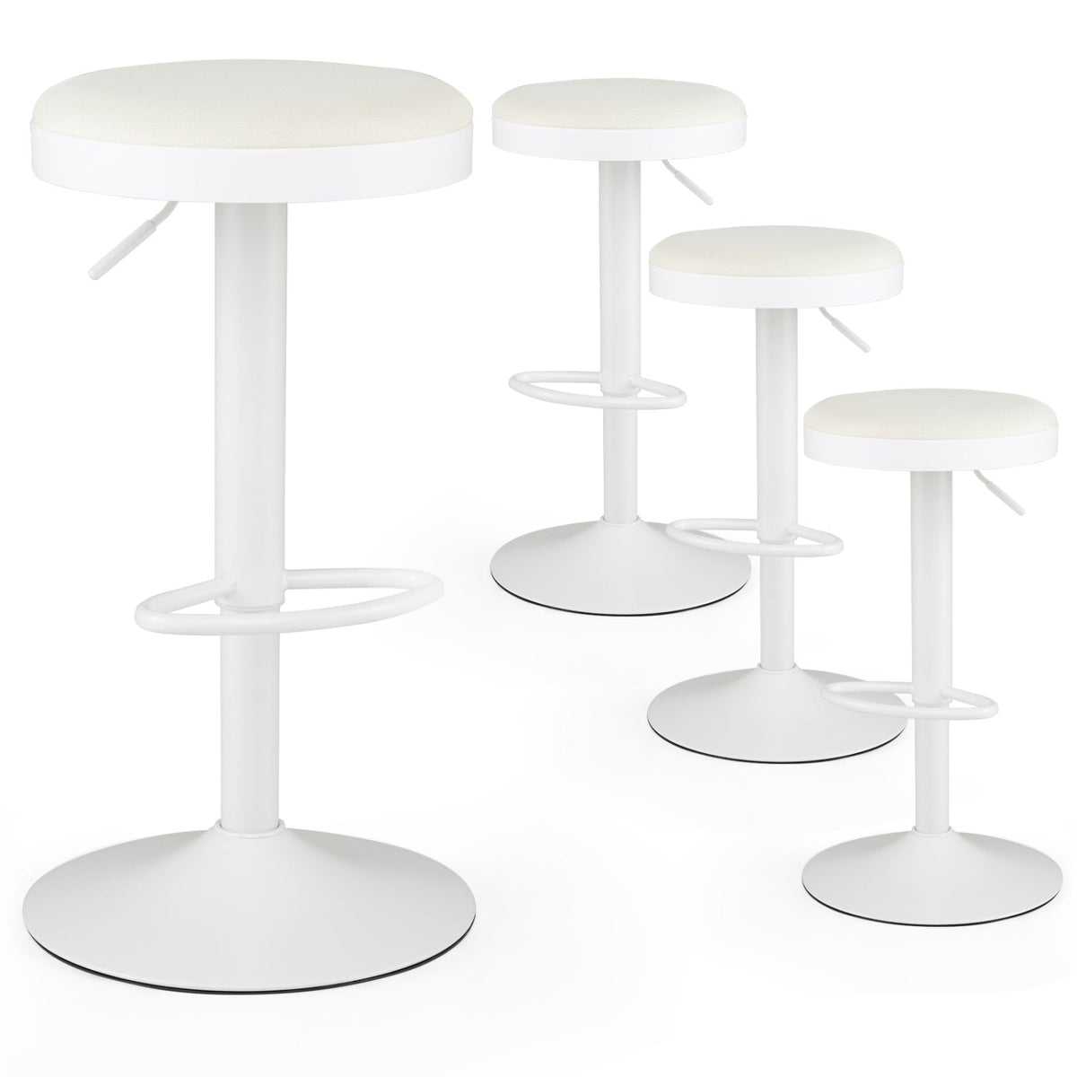 Adjustable Swivel Bar Stools Set of 4 with Padded Seats DirectDeals