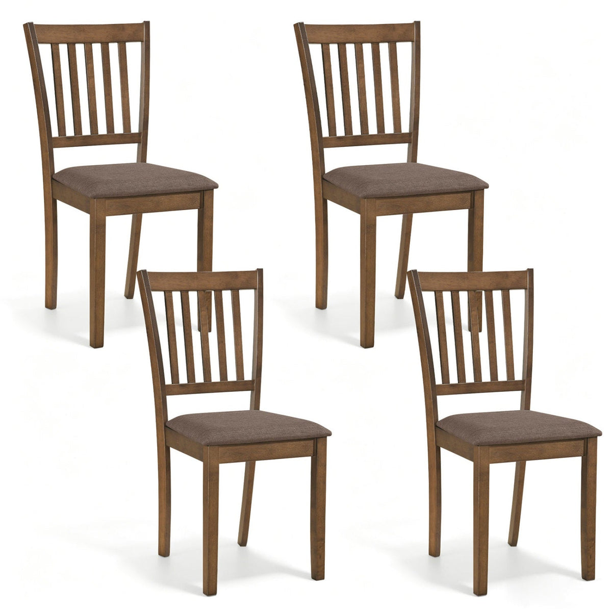 Upholstered Dining Chairs Set of 4 with Rubber Wood Frame DirectDeals