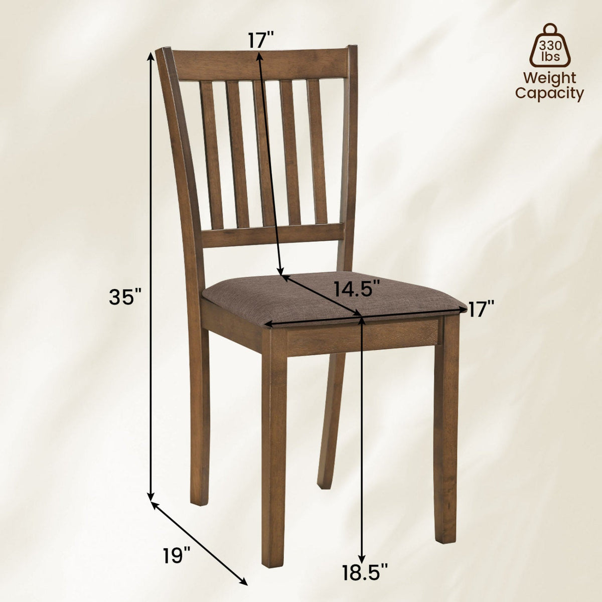 Upholstered Dining Chairs Set of 4 with Rubber Wood Frame DirectDeals
