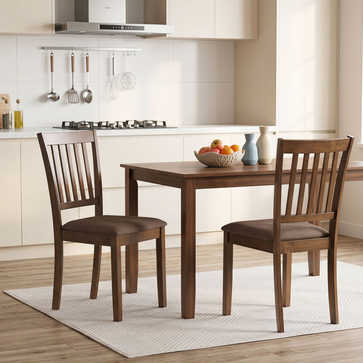 Upholstered Dining Chairs Set of 4 with Rubber Wood Frame DirectDeals