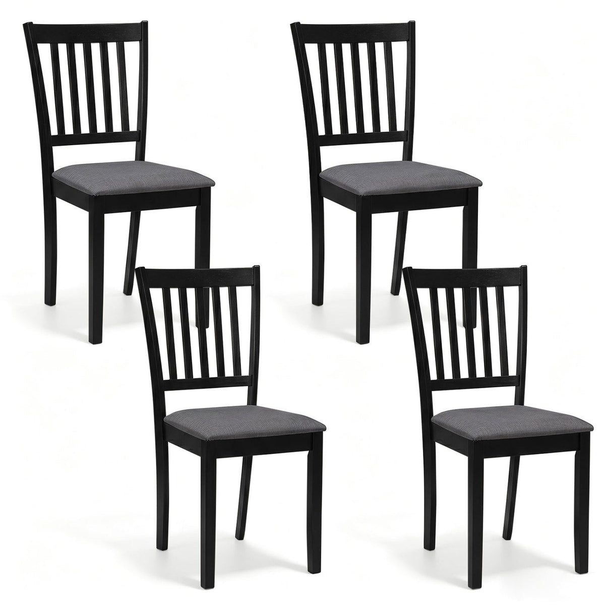 Upholstered Dining Chairs Set of 4 with Rubber Wood Frame DirectDeals