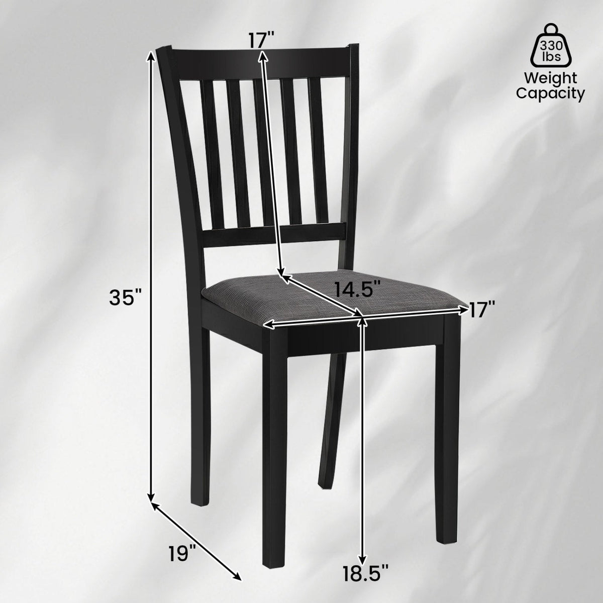 Upholstered Dining Chairs Set of 4 with Rubber Wood Frame DirectDeals