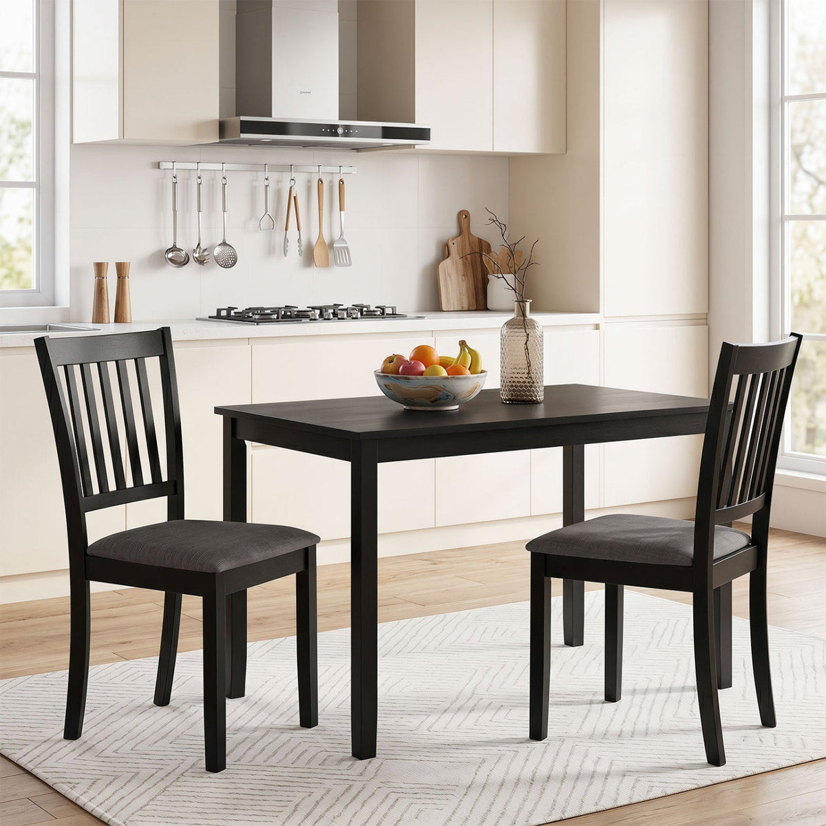 Upholstered Dining Chairs Set of 4 with Rubber Wood Frame DirectDeals