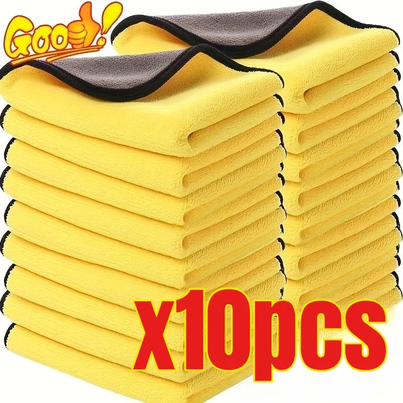 3/5/10Pcs Car Wash Microfiber Towel | High Absorbency Car Cleaning Drying Cloth MyPetiteCar.com