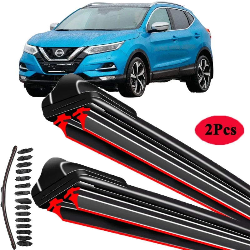 For Nissan Qashqai J11 2013-2020 Front Wiper Blades | Dual Rubber Beam MyPetiteCar.com
