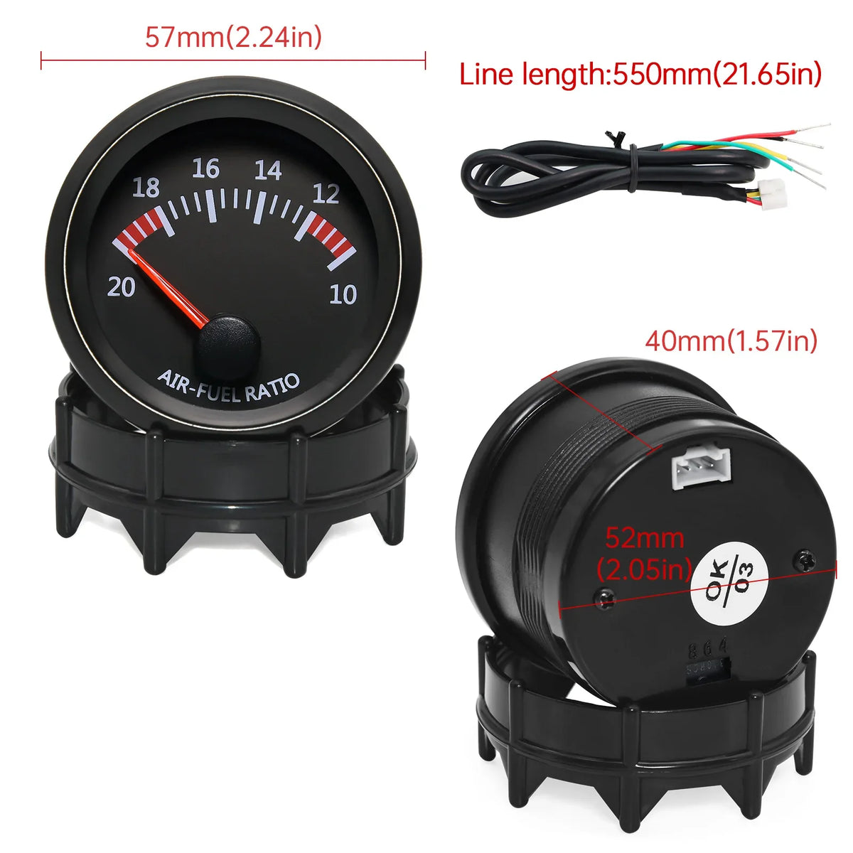 52mm Air Fuel Ratio Gauge with Narrowband O2 Sensor | 12V Stepper Motor MyPetiteCar.com
