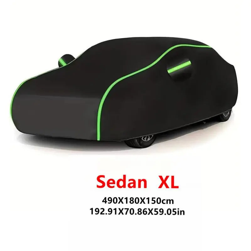 Universal Car Cover with Reflective Strip | Black Outdoor Dust and Snow Protection MyPetiteCar.com