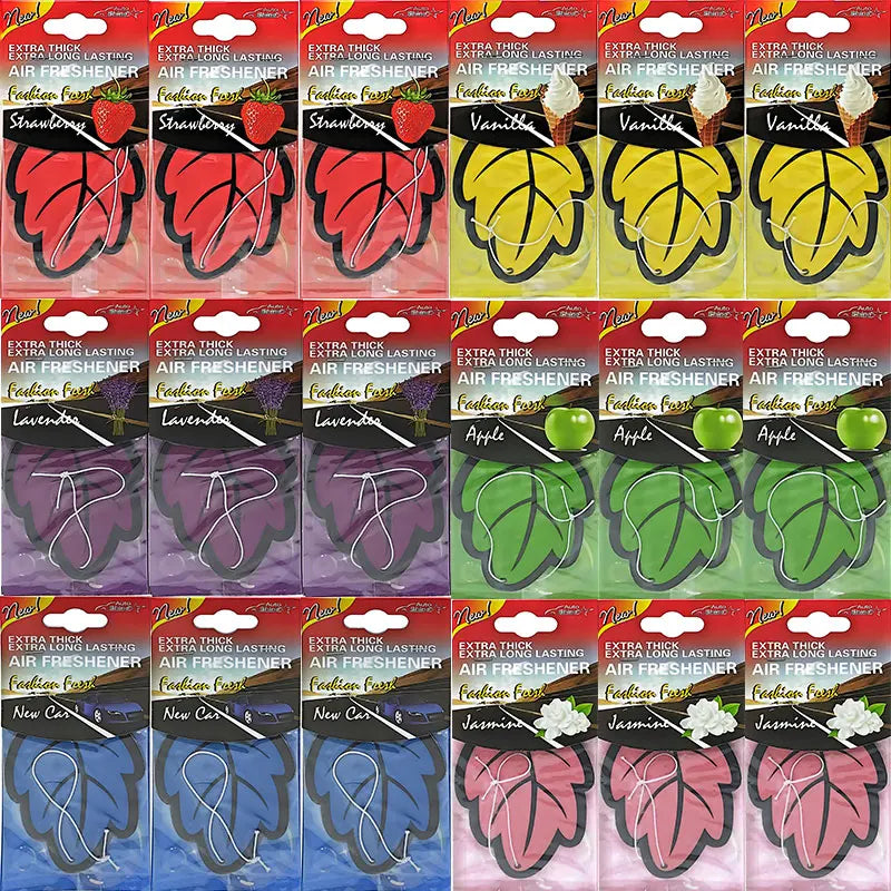 Natural Scented Tea Paper Car Air Freshener | Leaf Shape Hanging Vanilla Perfume MyPetiteCar.com