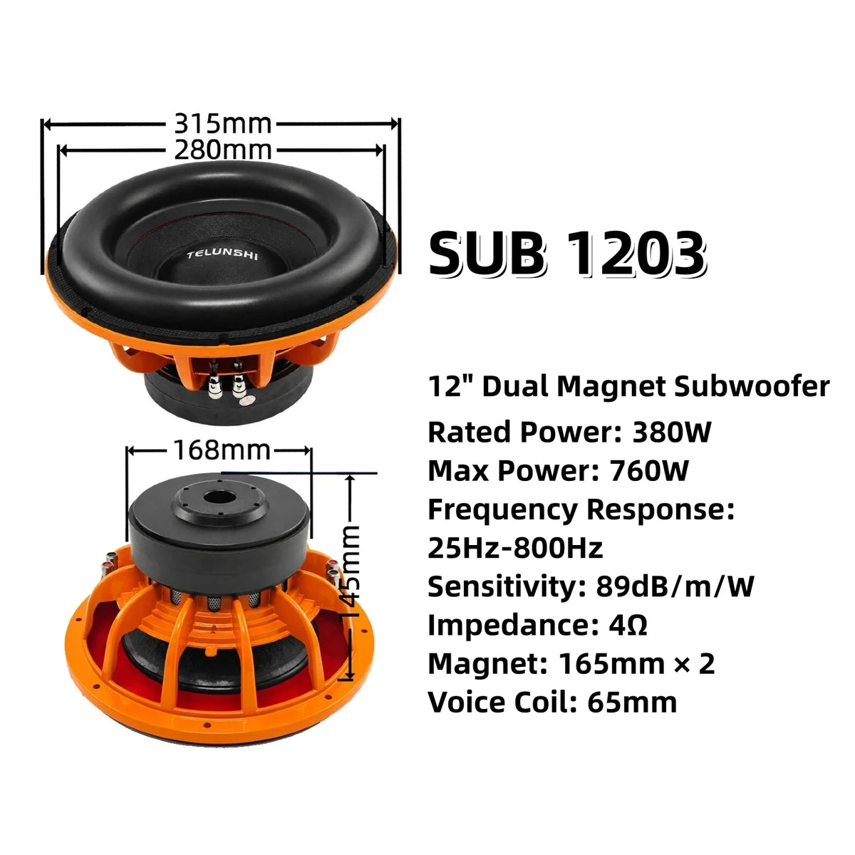 12-Inch Dual-Voice-Coil Car Subwoofer Bestbuyback
