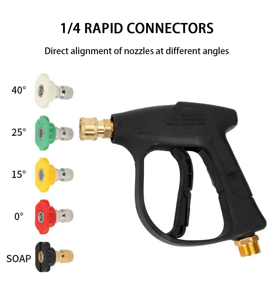 High Pressure Car Wash Water Gun | Aluminum Core with Quick Insertion and Five-Color Fan Nozzle MyPetiteCar.com