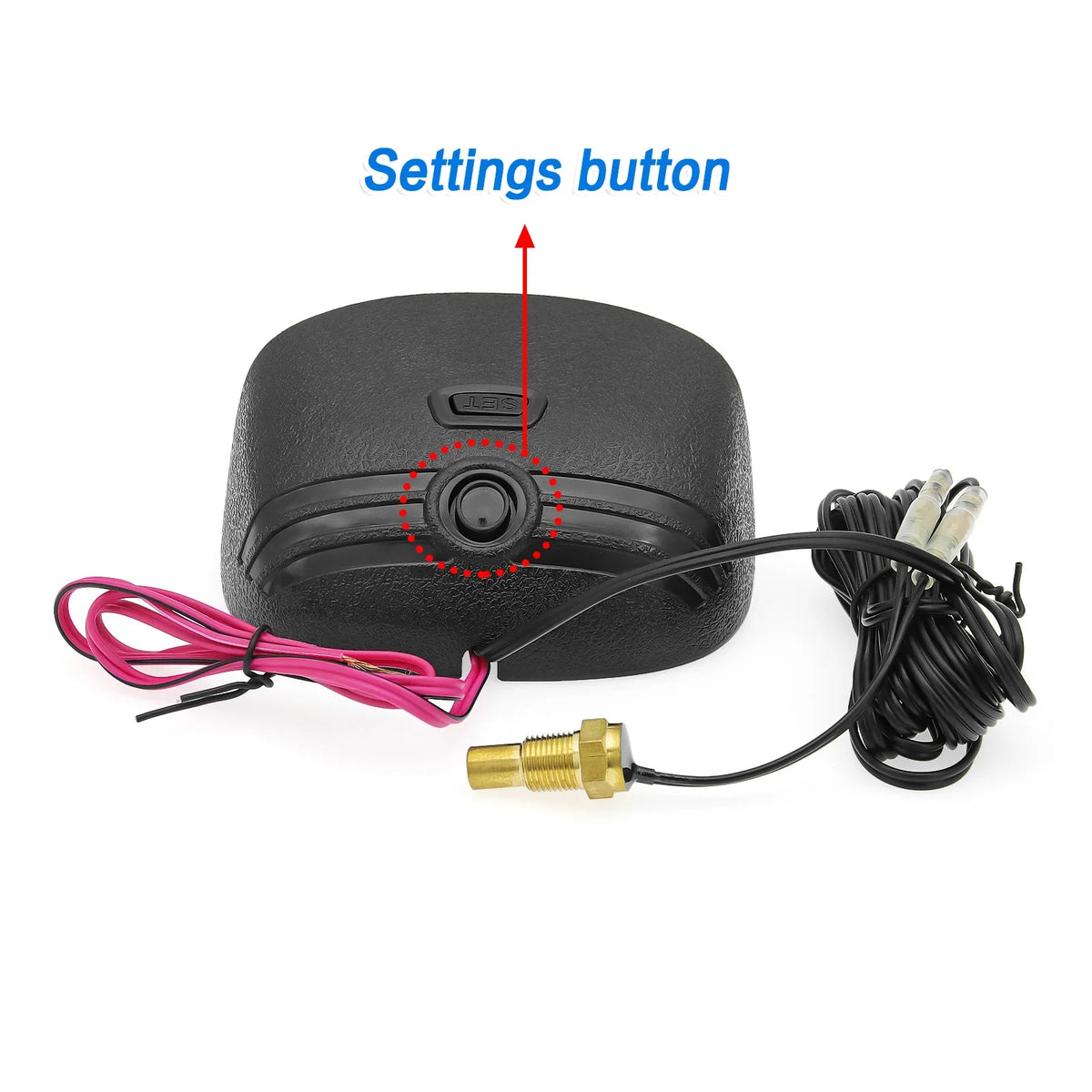 12V 24V Digital Water Temperature Gauge with Volt Meter | 2-in-1 Car Gauge with Sensor