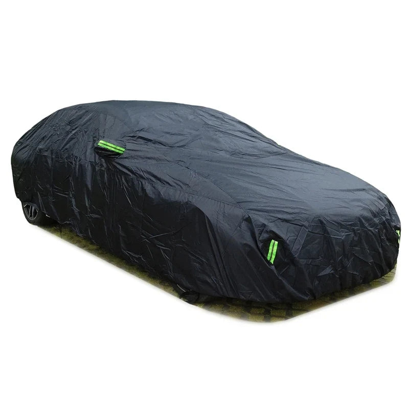 Full Car Cover with Reflective Strips | Black, Dustproof, Sunshade, Universal Fit MyPetiteCar.com