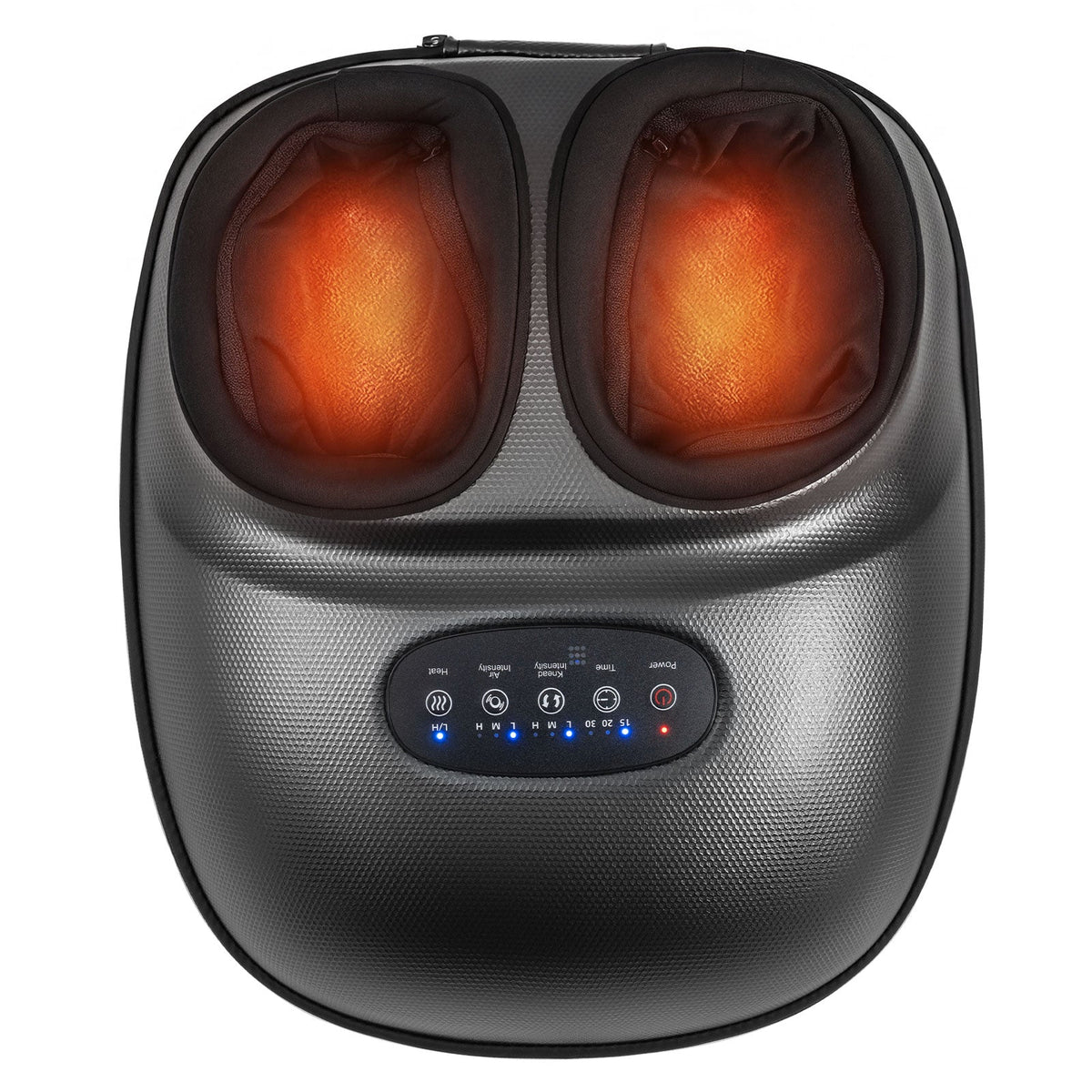 Shiatsu Foot Massager Machine with 2-Level Heat and Air Compression-Black