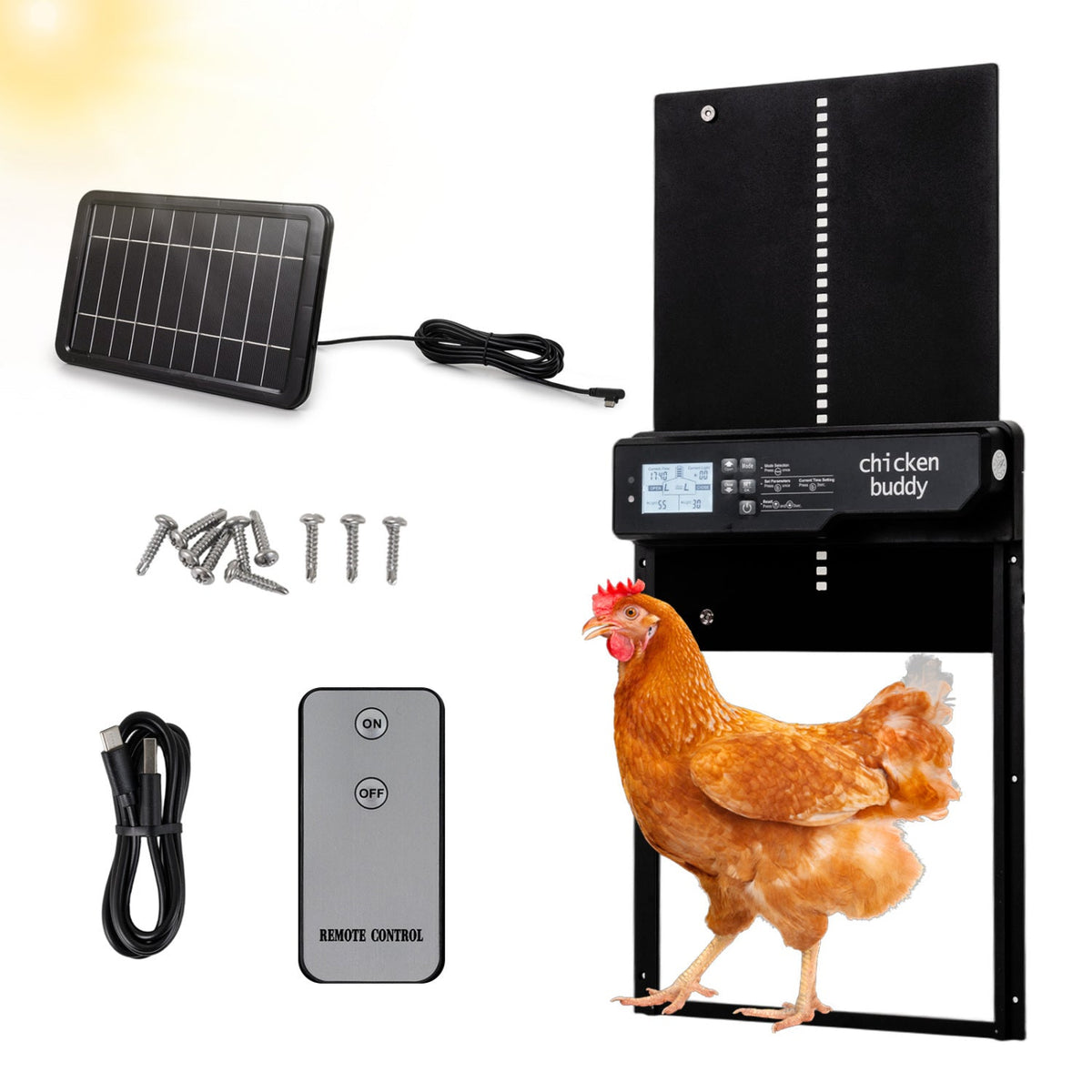 Solar Powered Automatic Chicken Coop Door with Remote Control DirectDeals