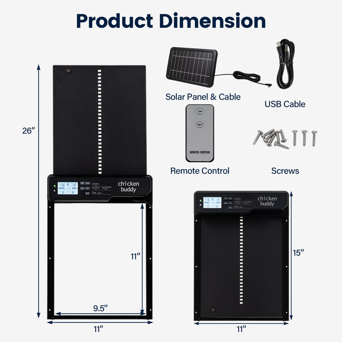 Solar Powered Automatic Chicken Coop Door with Remote Control DirectDeals