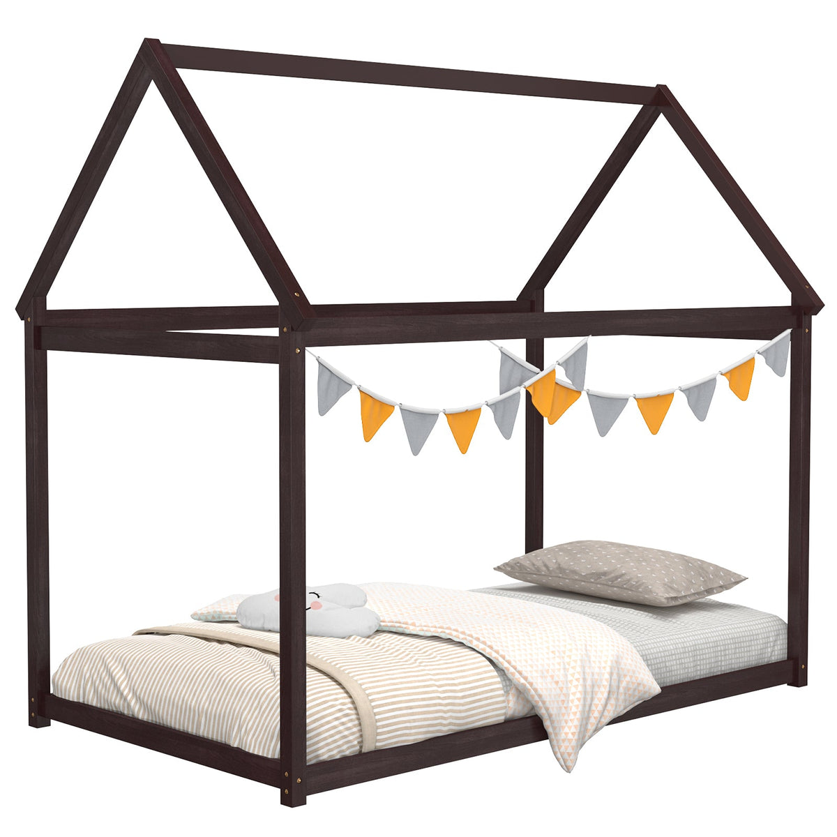 Stable Kids Platform Floor Bed with Roof an