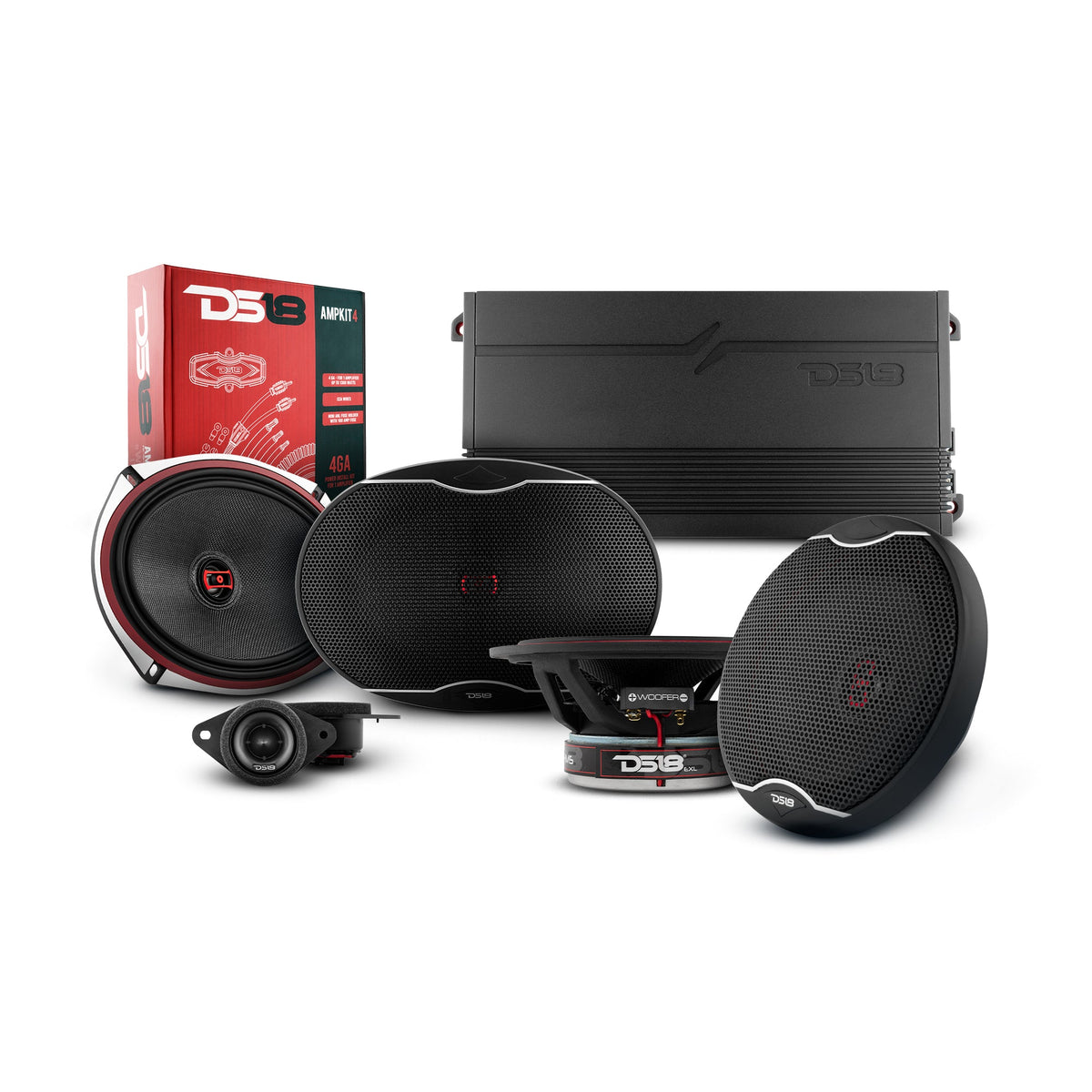DS18 2008-2019 Toyota Highlander Front and Back Doors Speaker Best Upgrade Package 1800 Watts DS18