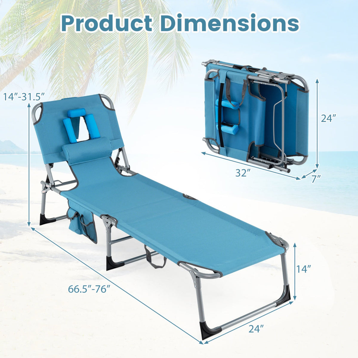 Tanning Chair with Face Arm Holes Folding Chair DirectDeals