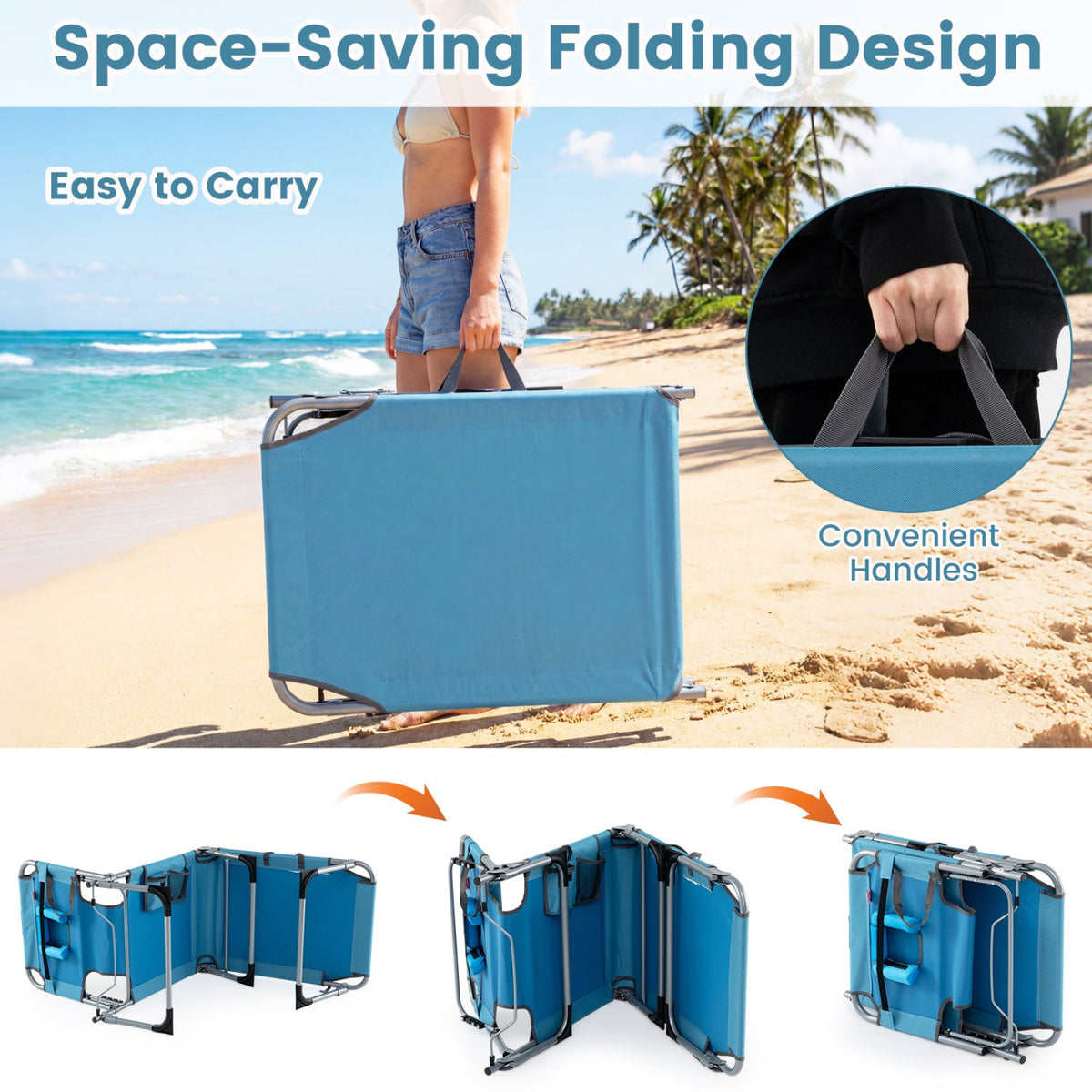 Tanning Chair with Face Arm Holes Folding Chair DirectDeals
