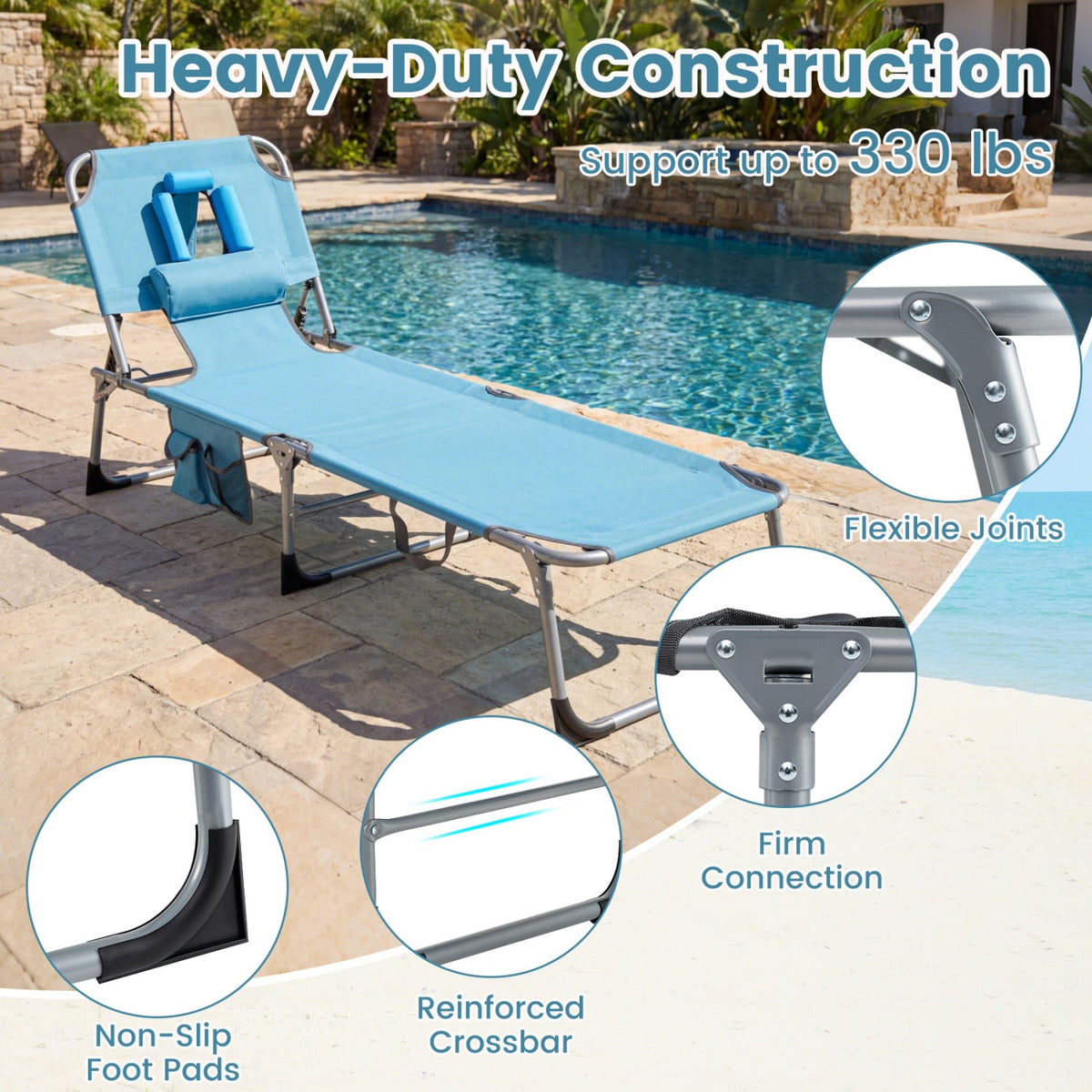 Tanning Chair with Face Arm Holes Folding Chair DirectDeals