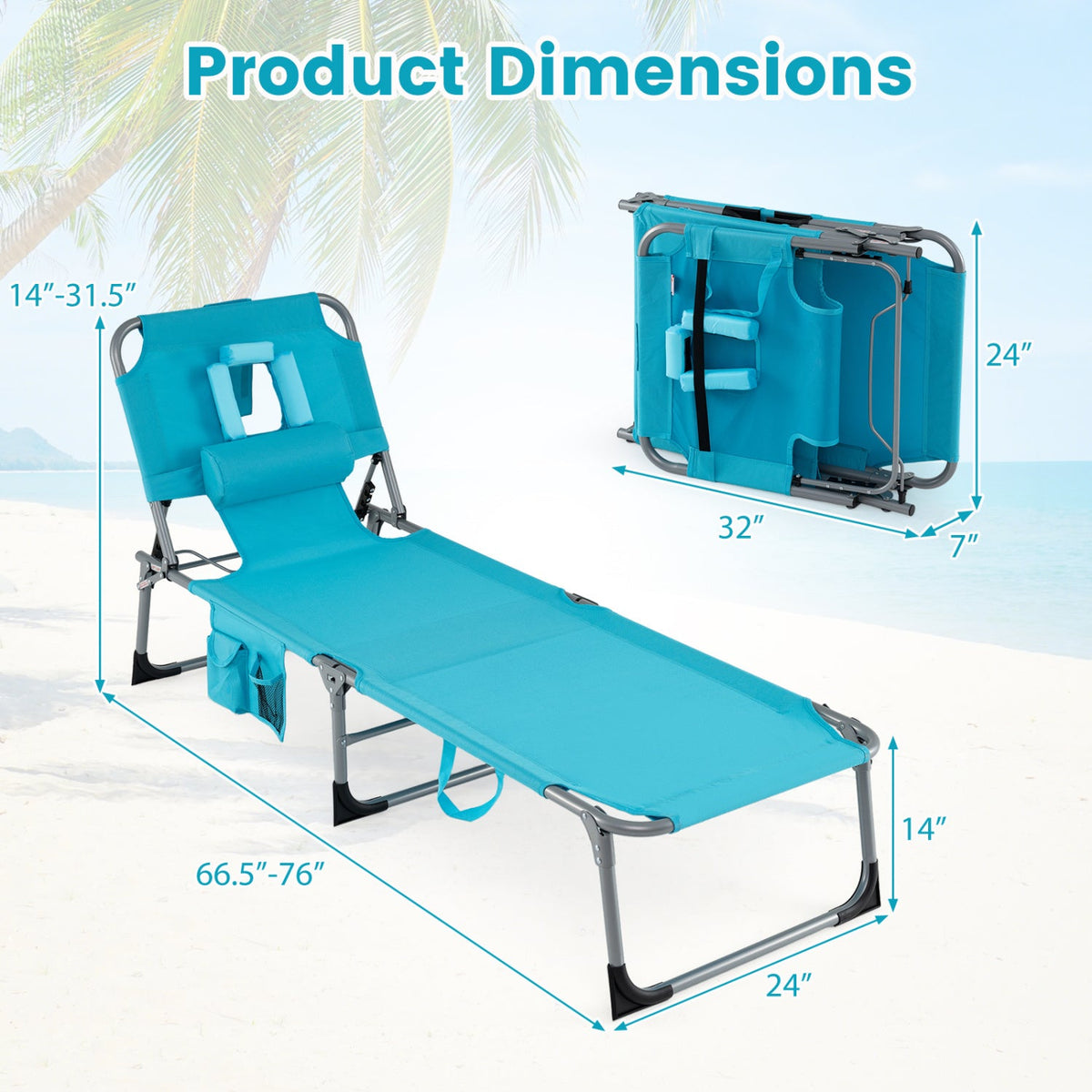 Tanning Chair with Face Arm Holes Folding Chair DirectDeals