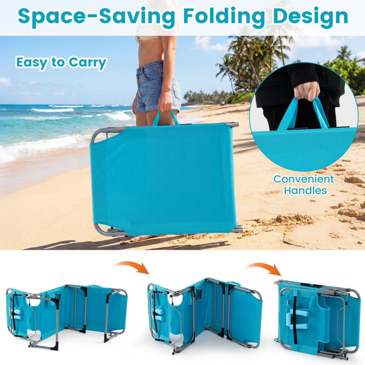 Tanning Chair with Face Arm Holes Folding Chair DirectDeals