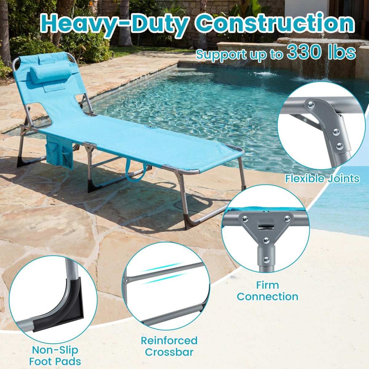 Tanning Chair with Face Arm Holes Folding Chair DirectDeals