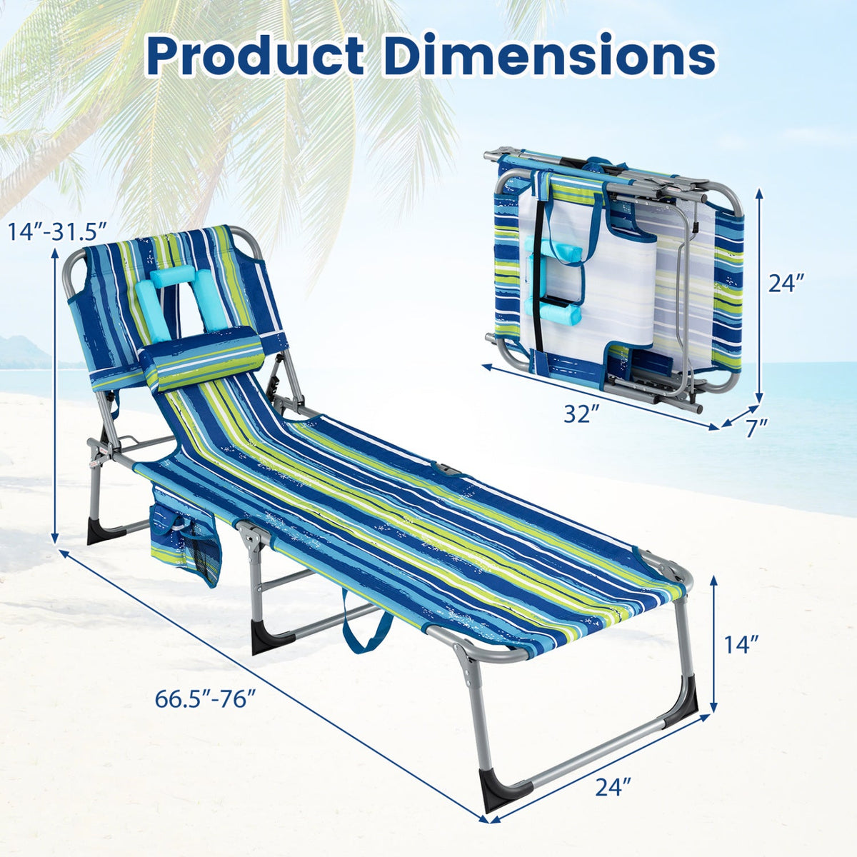 Tanning Chair with Face Arm Holes Folding Chair DirectDeals