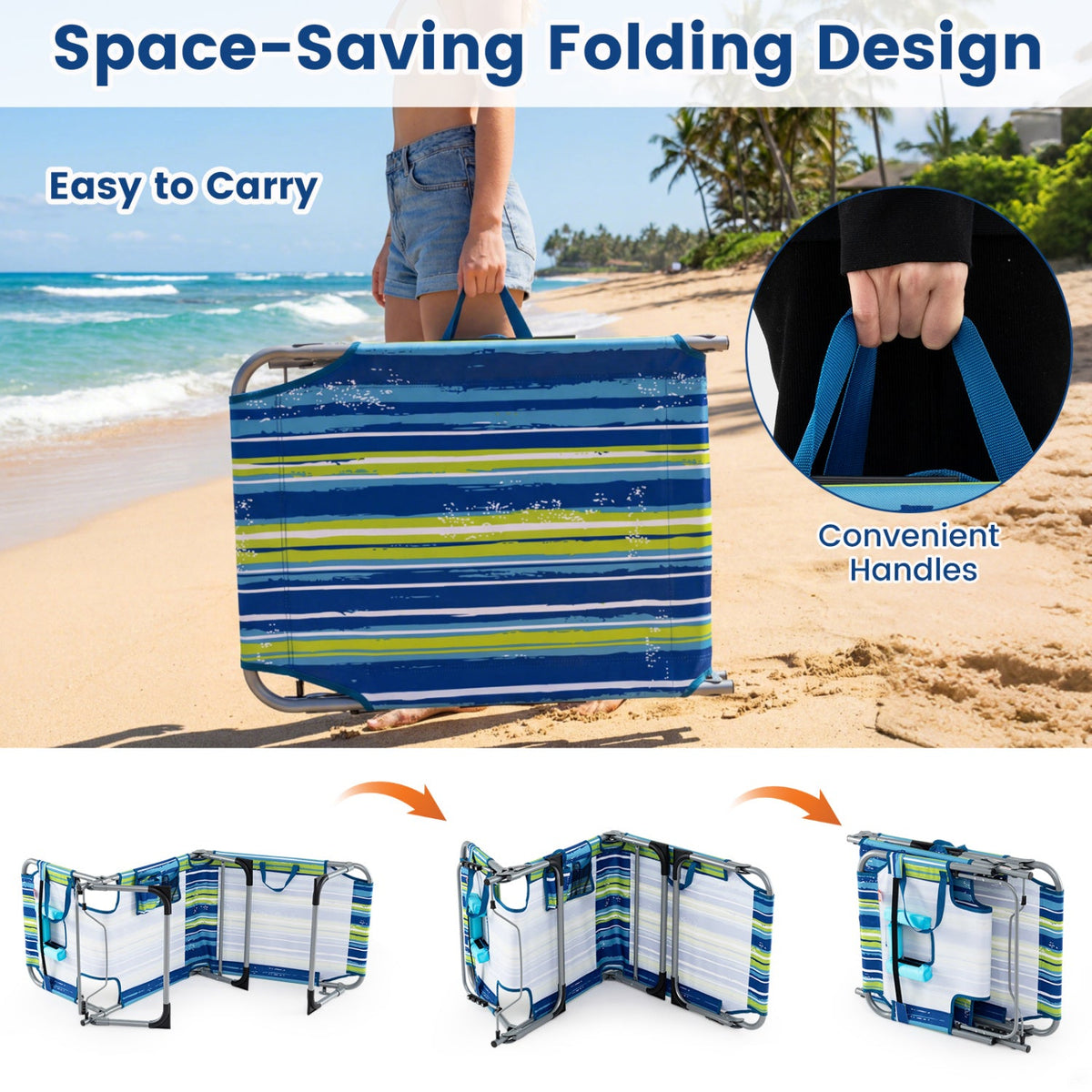 Tanning Chair with Face Arm Holes Folding Chair DirectDeals