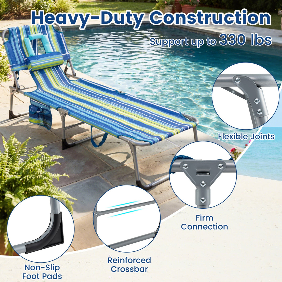 Tanning Chair with Face Arm Holes Folding Chair DirectDeals