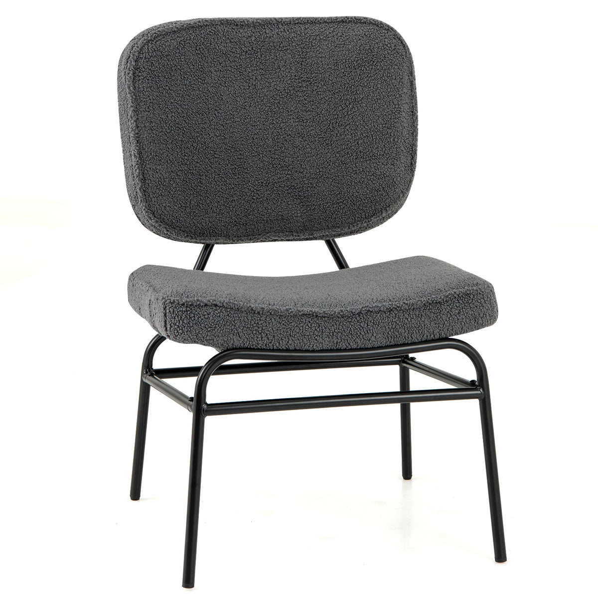 Upholstered Accent Chair Sherpa Reading Chair with Sponge Padding